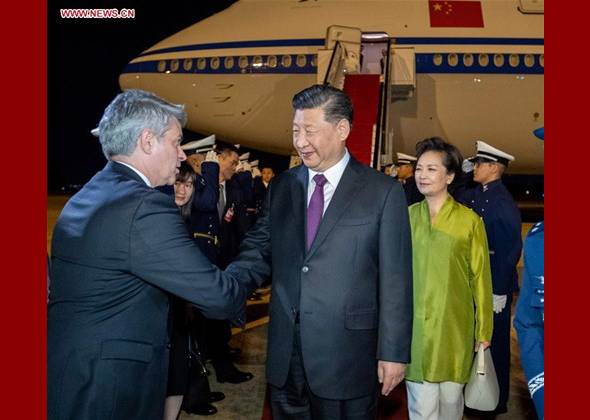 Chinese President Arrives in Brazil for BRICS Summit